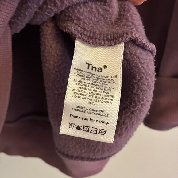 Aritzia TNA "The Perfect Crew" Sweatfleece Purple Sweatshirt Size Small - Picture 6 of 7